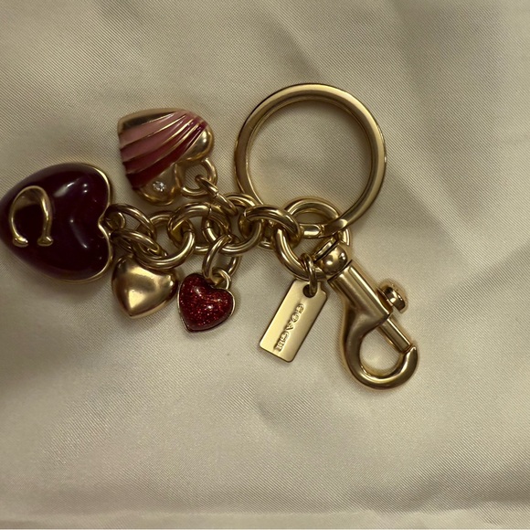 Coach Gold and Pink Heart Keychain - Picture 4 of 5